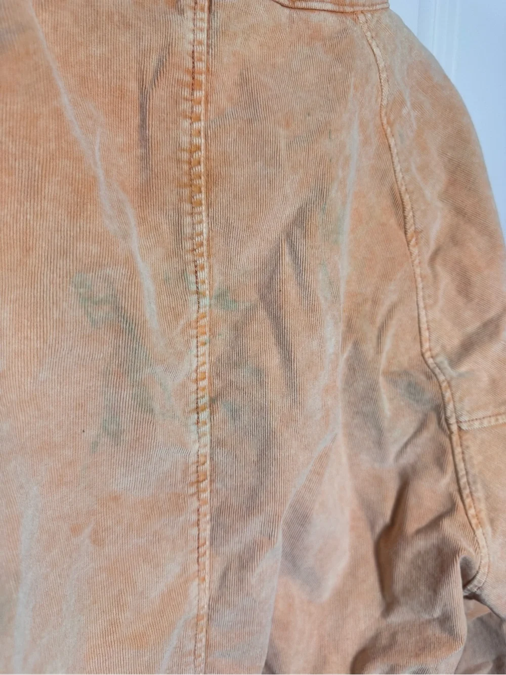 BDG Cropped Zip Front Jacket in Washed Peach size M